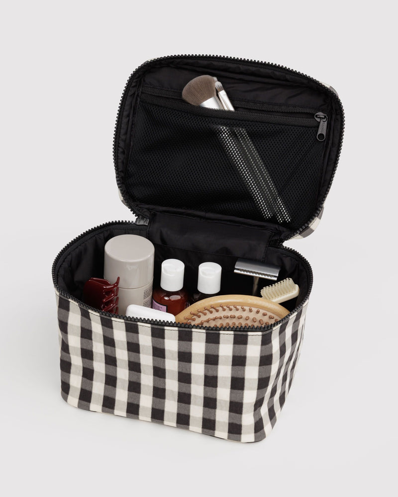 BAGGU ALL PRODUCTS (except Sandy Liang) Large Cosmetic Case - Black and Cream Gingham