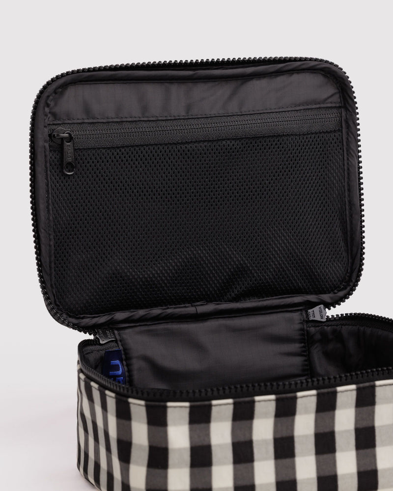 BAGGU  Small Cosmetic Case - Black and Cream Gingham
