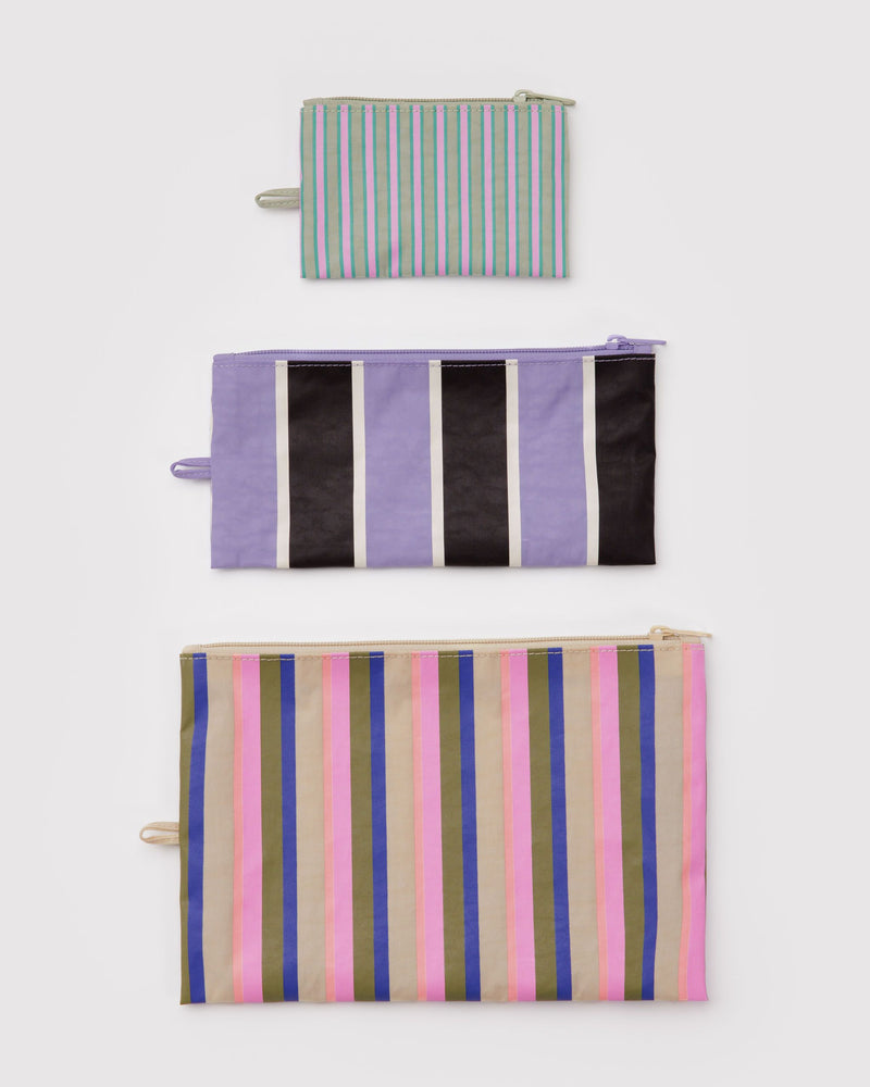 BAGGU Organization Flat Pouch Set - Candy Shop Stripes