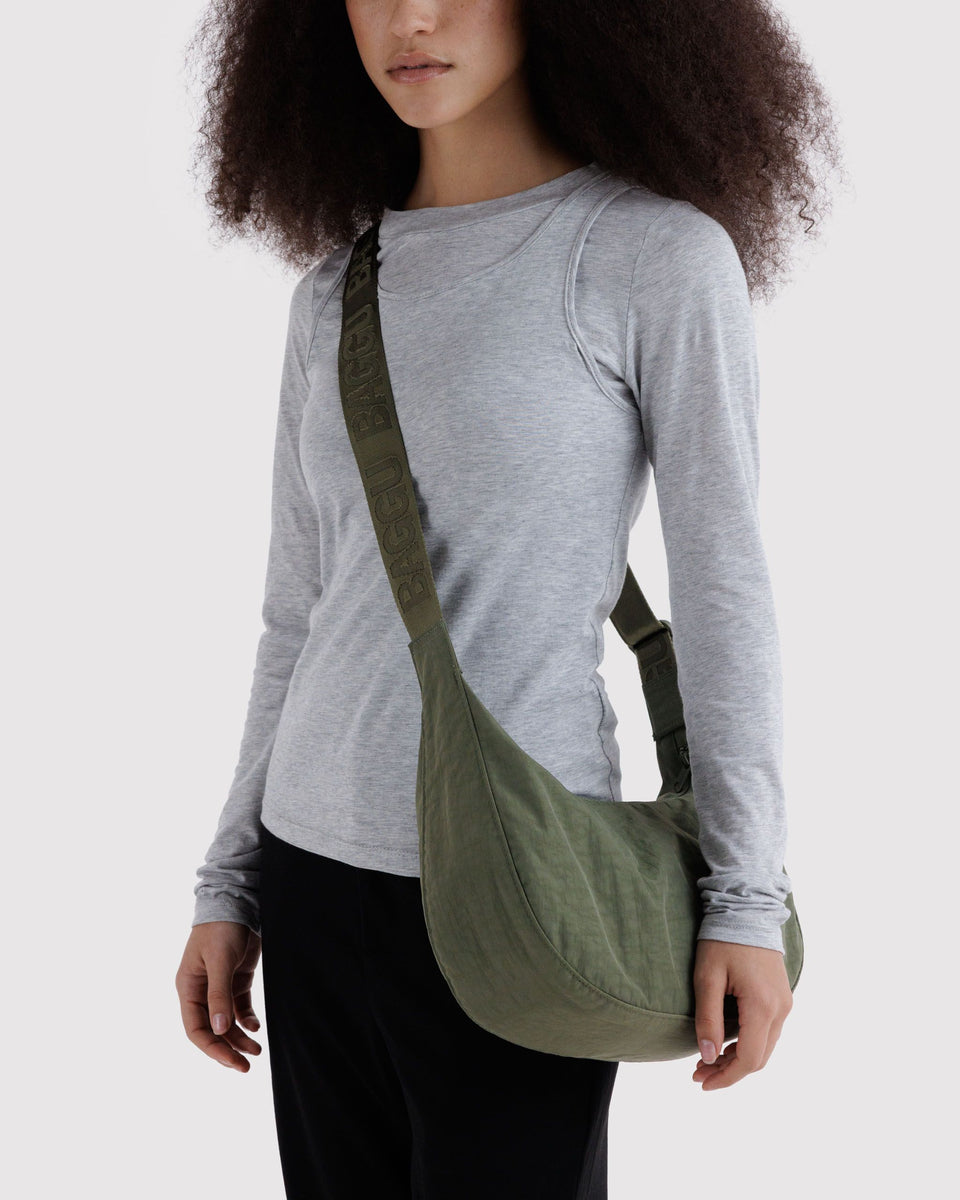 BAGGU New Arrivals Medium Nylon Crescent Bag - Caper