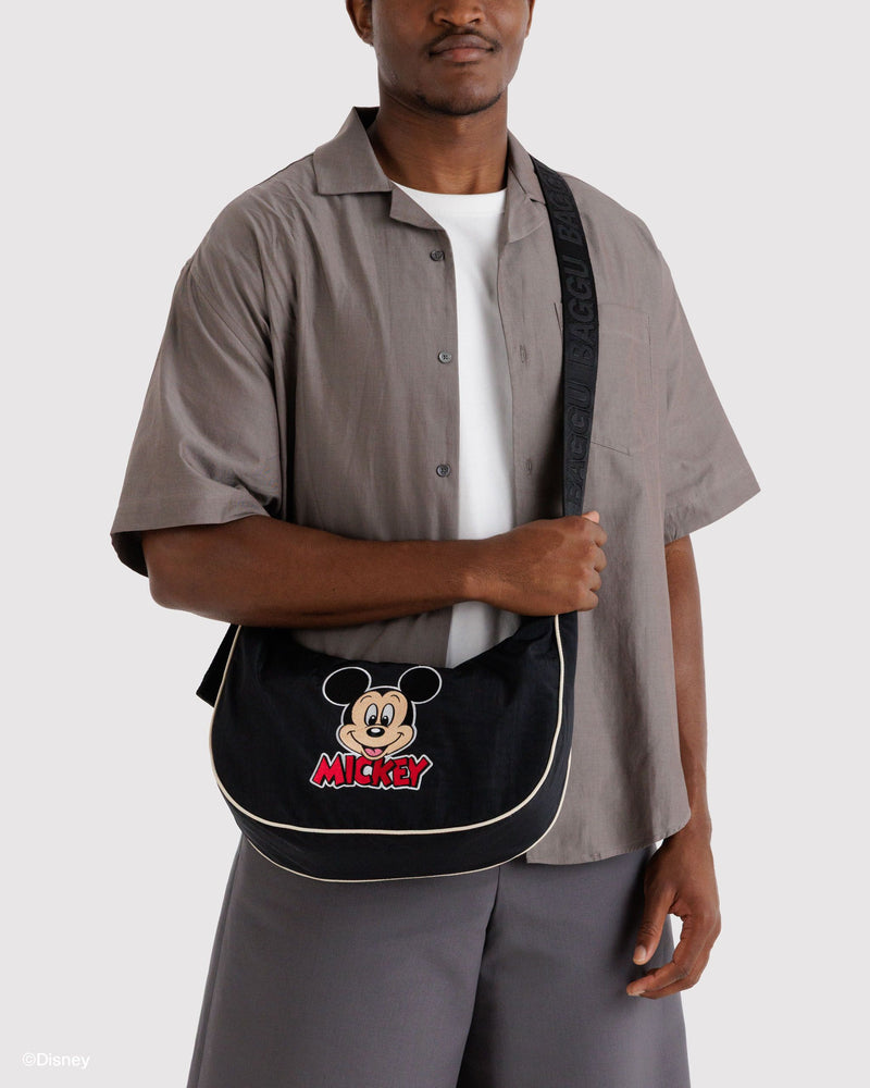 BAGGU New Arrivals Medium Nylon Crescent Bag - Embroidered Mickey Mouse Club