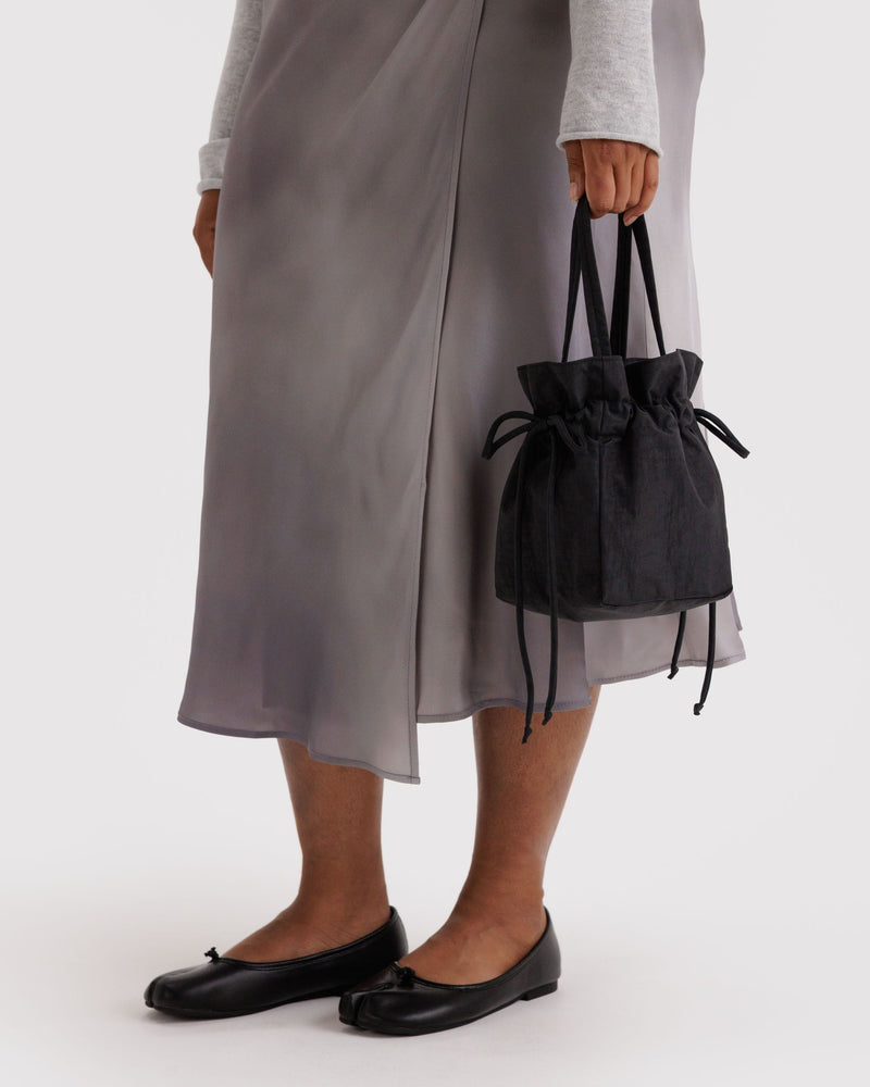 BAGGU New Arrivals Nylon Drawstring Bag - Black