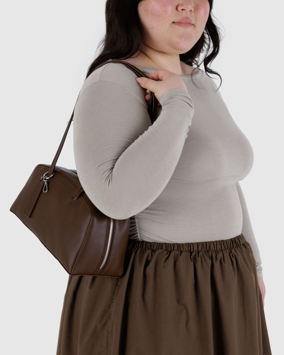 BAGGU Products Recycled Leather Bowler Bag - Brown