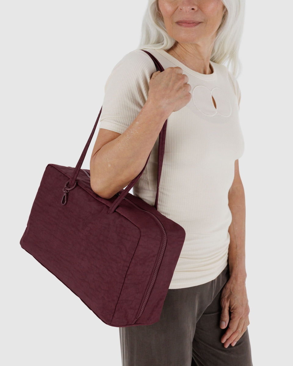 BAGGU Returnly Test Medium Nylon Bowler Bag - Mahogany