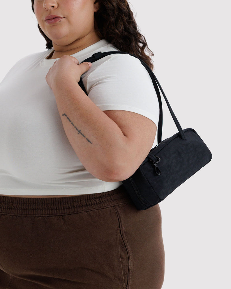 BAGGU  Small Nylon Bowler Bag - Black