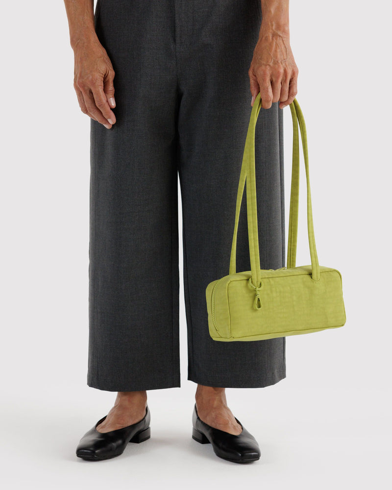 BAGGU  Small Nylon Bowler Bag - Chartreuse