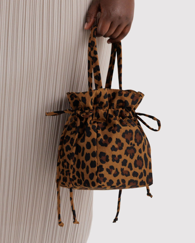 BAGGU  Nylon Drawstring Bag - Leopard