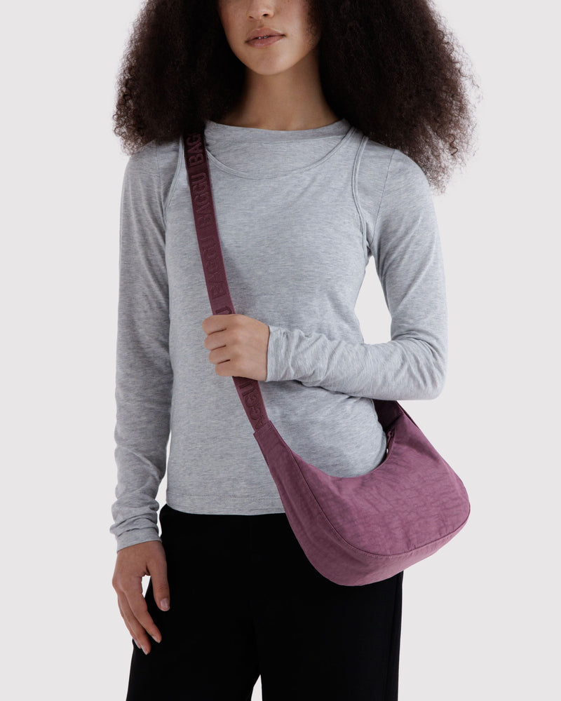 BAGGU  Small Nylon Crescent Bag - Wild Plum