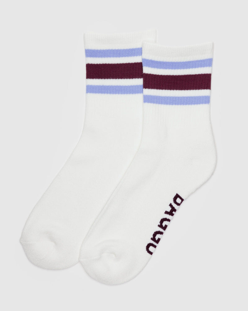 BAGGU  Ribbed Sock - Ivory Stripe