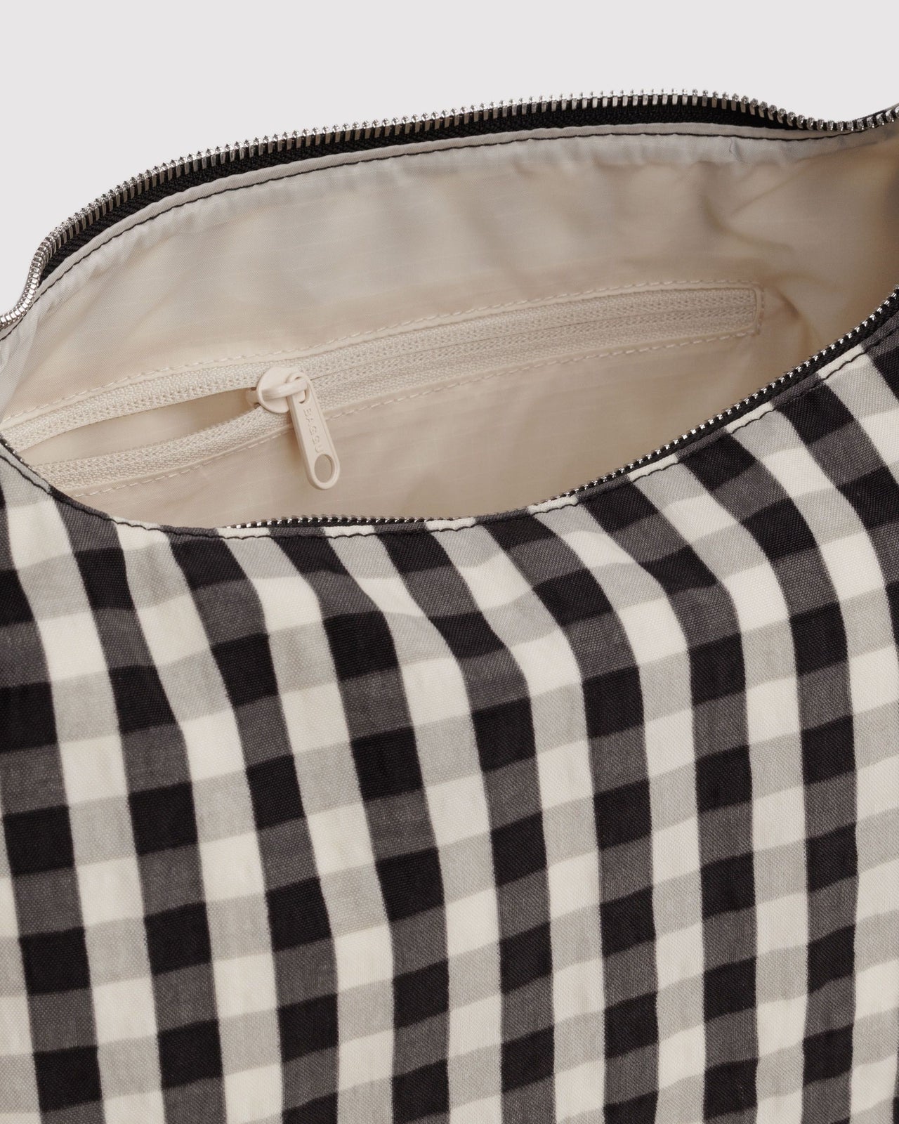 Nylon Meringue Bag - Black and Cream Gingham