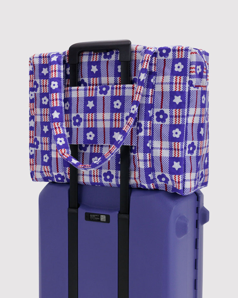 BAGGU  Cloud Carry-on - Market Plaid Blue