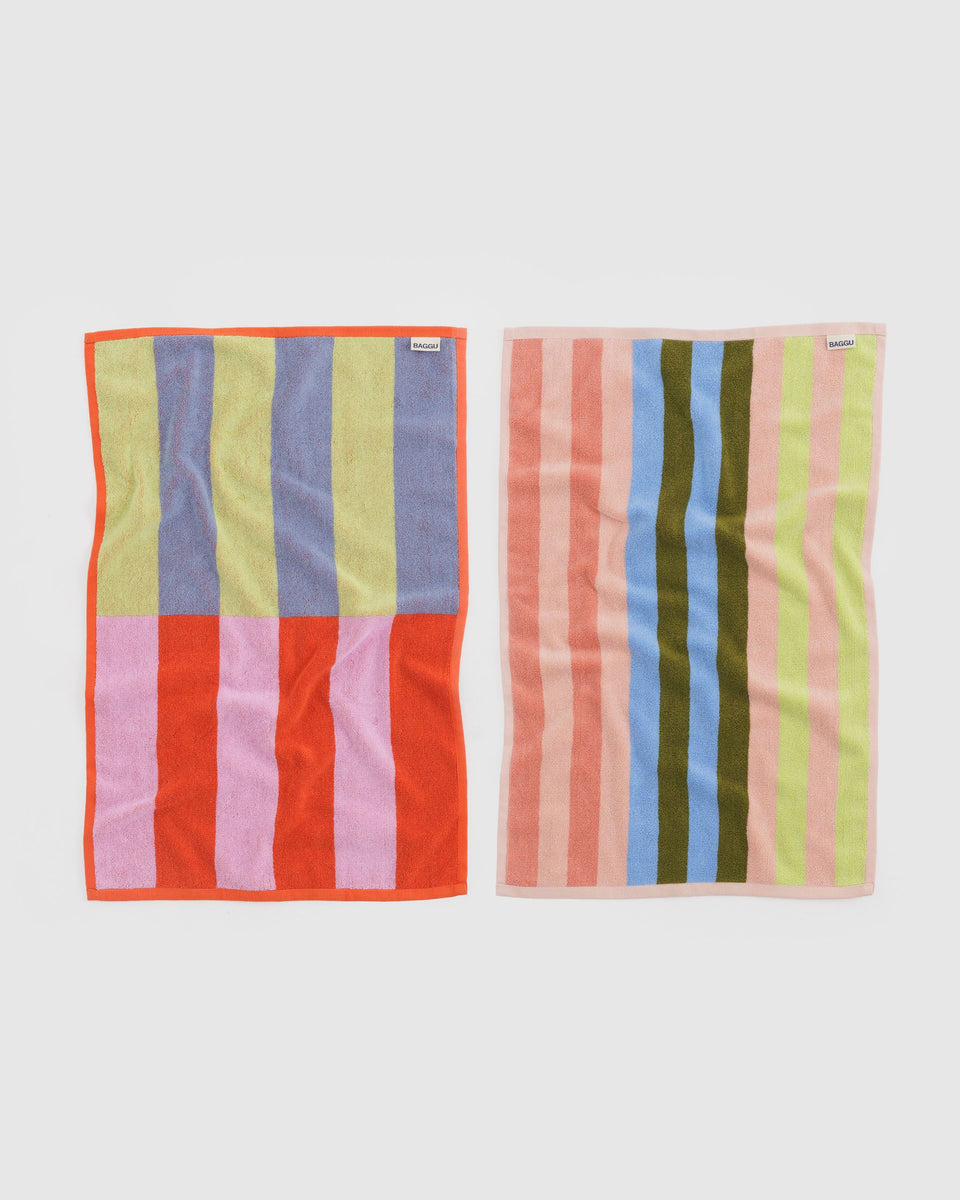 BAGGU Products Hand Towel Set of 2 - Pool Stripe Mix