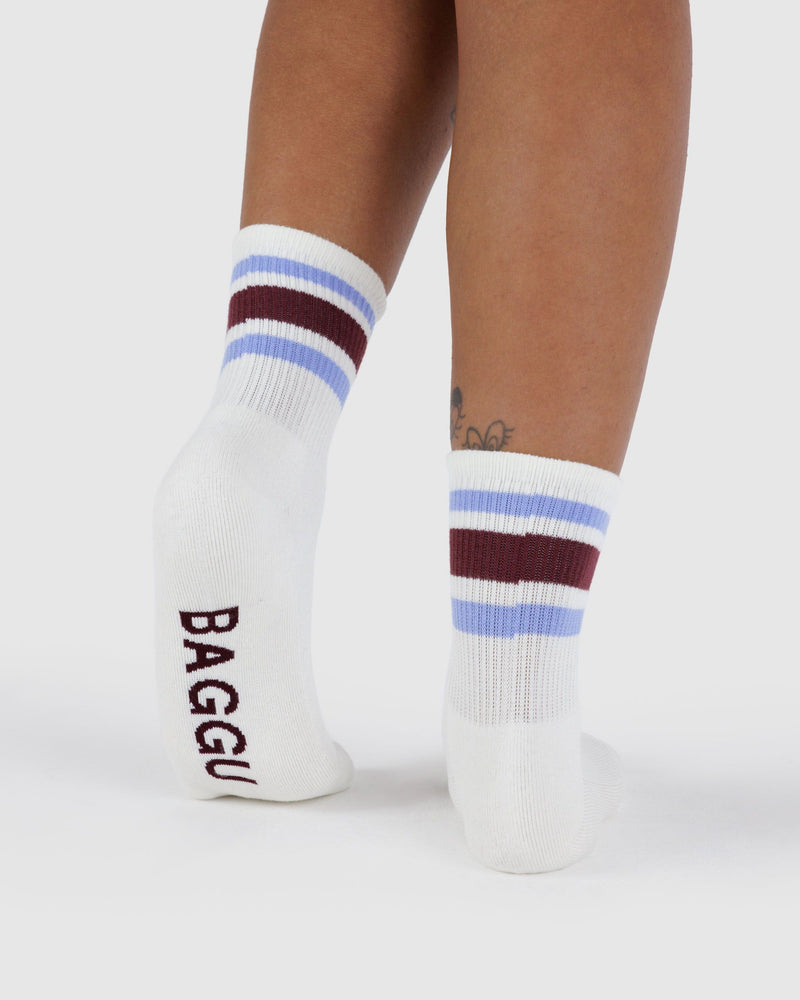 BAGGU  Ribbed Sock - Ivory Stripe
