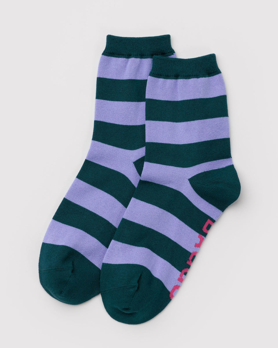 BAGGU Products Crew Sock - Malachite Stripe