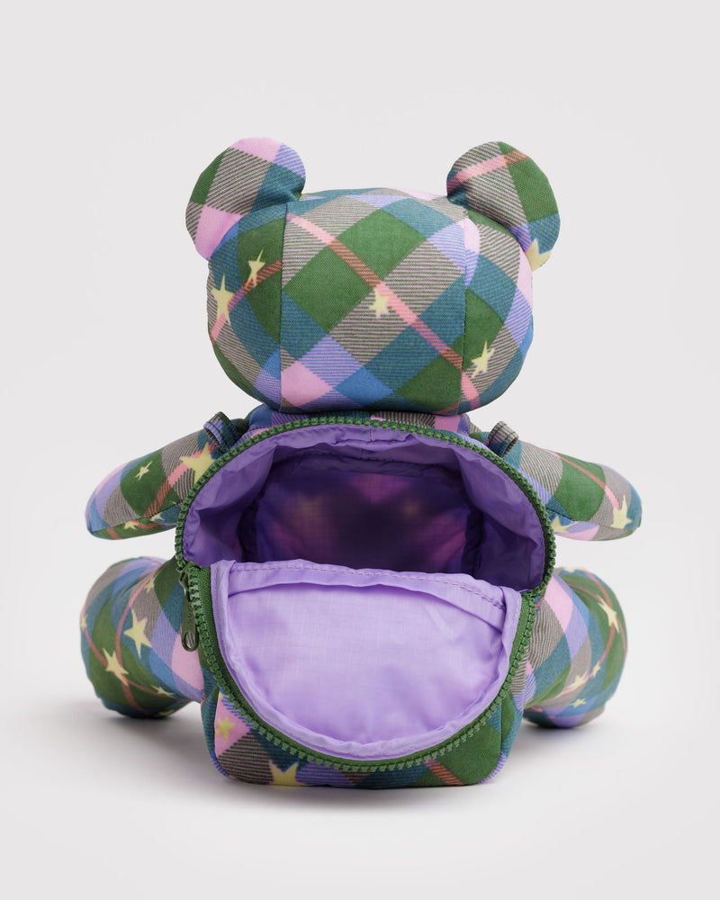 BAGGU New Arrivals Bear Bag - Green Star Plaid