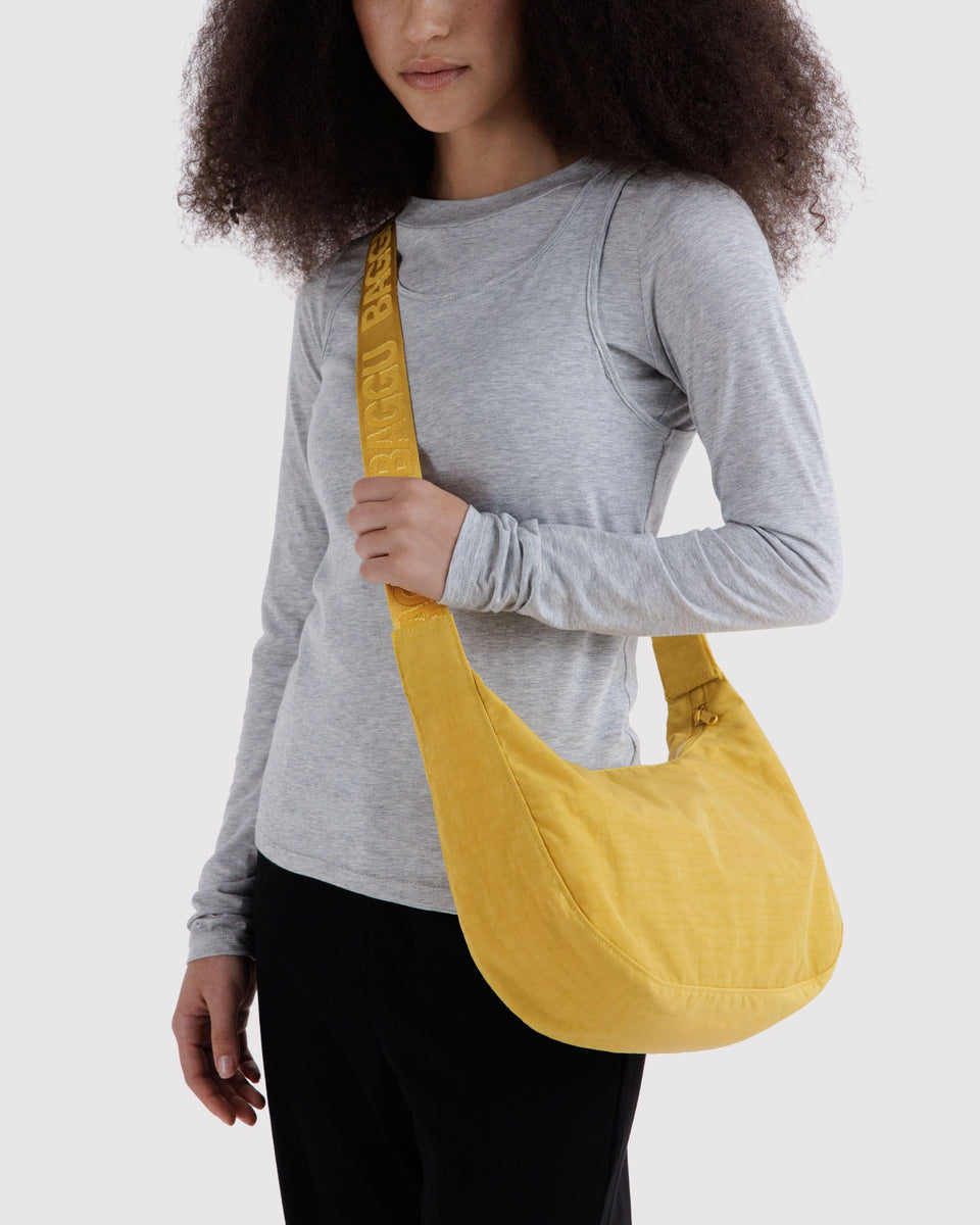 BAGGU New Arrivals Medium Nylon Crescent Bag - Sunflower
