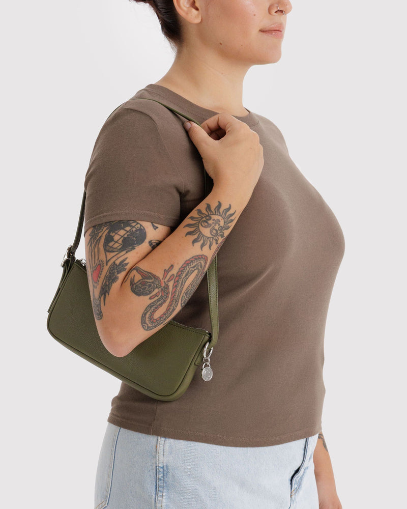 BAGGU  Recycled Leather Pochette - Loden