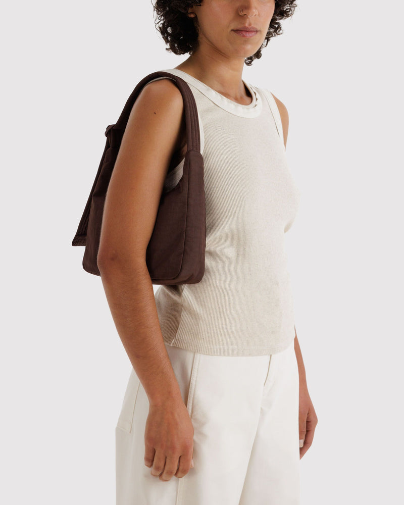 BAGGU  Mini Nylon Shoulder Bag - Coffee