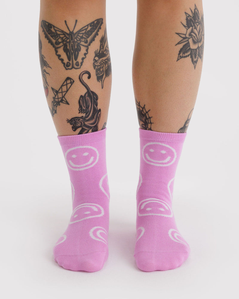 BAGGU  Crew Sock - Pink Happy
