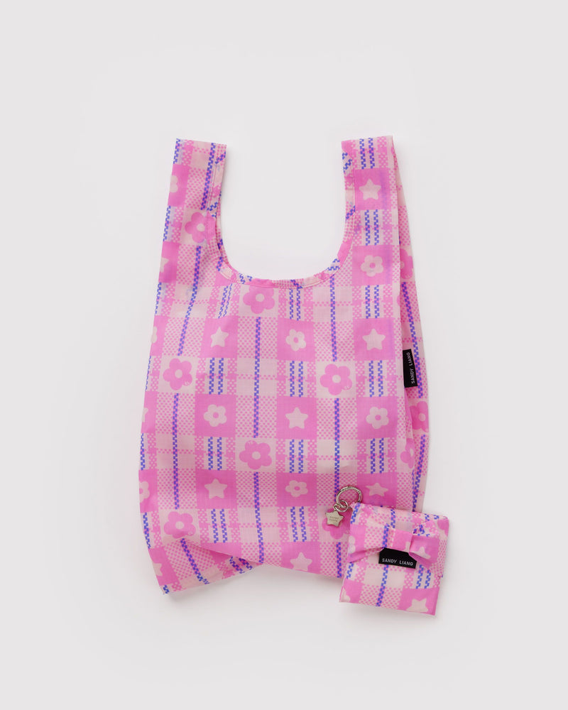 BAGGU  Baby Bow Baggu - Market Plaid Pink