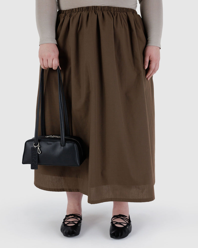 BAGGU  Small Recycled Leather Bowler Bag - Black
