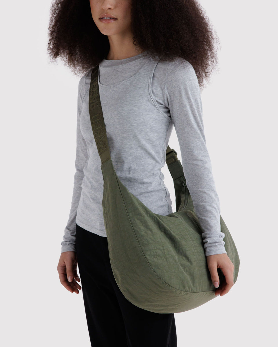 BAGGU Large Nylon Crescent Bag Large Nylon Crescent Bag - Caper