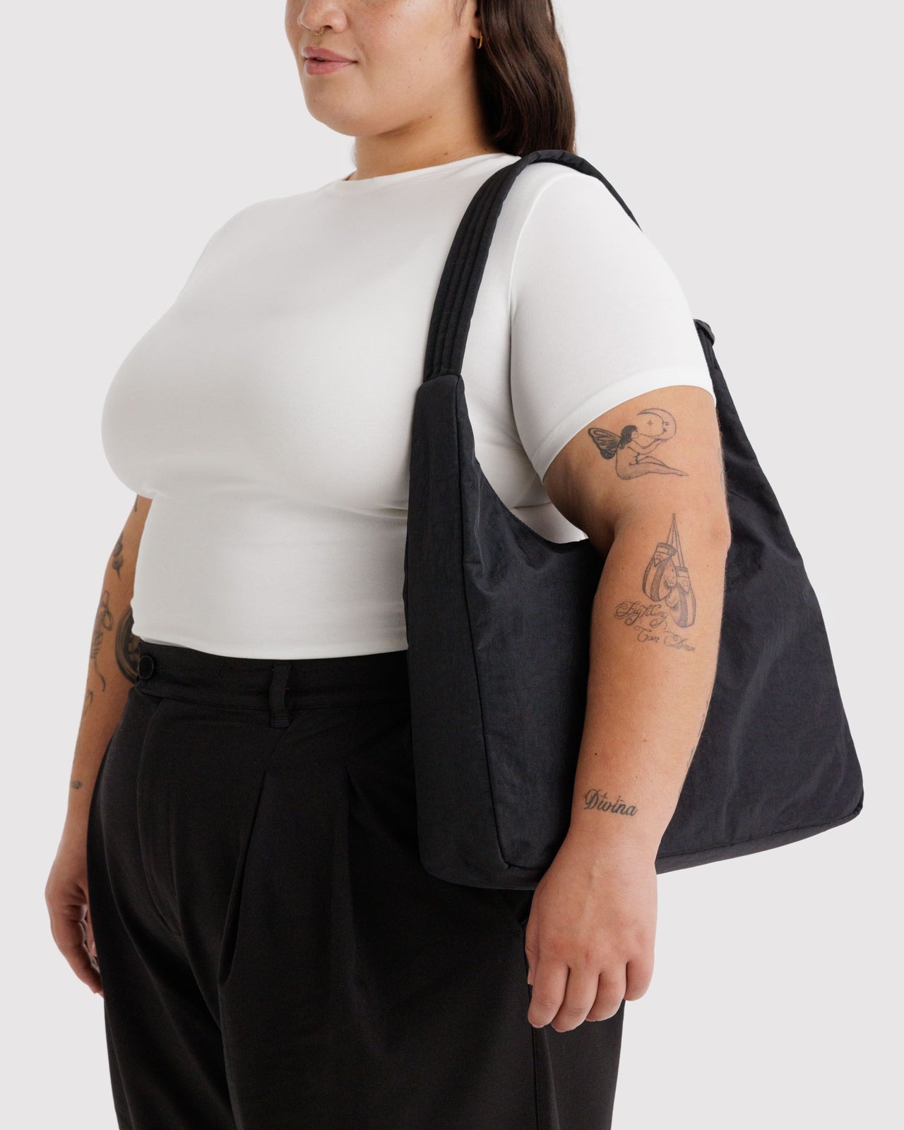 Nylon Shoulder Bag - Black