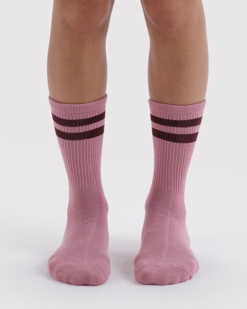 BAGGU  Ribbed Sock - Wild Plum Stripe