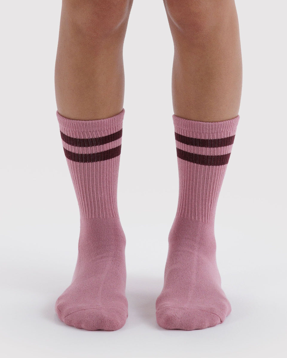 BAGGU Socks - Baggu Functions ONLY Ribbed Sock - Wild Plum Stripe