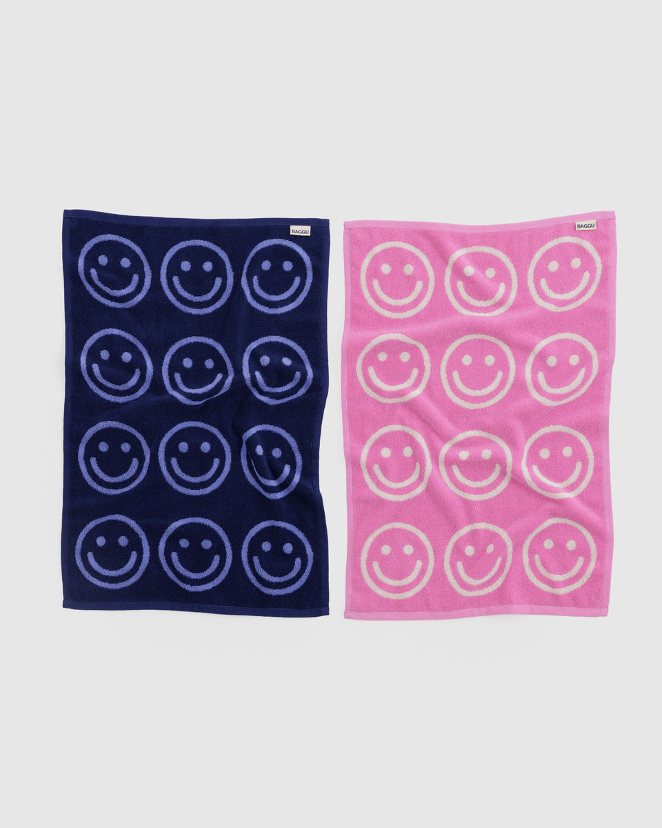 BAGGU Products Hand Towel Set of 2 - Happy Pink Blue