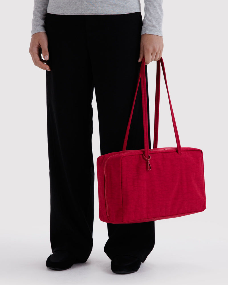 BAGGU  Medium Nylon Bowler Bag - Cherry