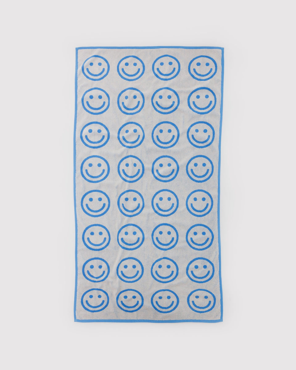 BAGGU BFCM 2024 Bath Towel - Sky Blue Happy
