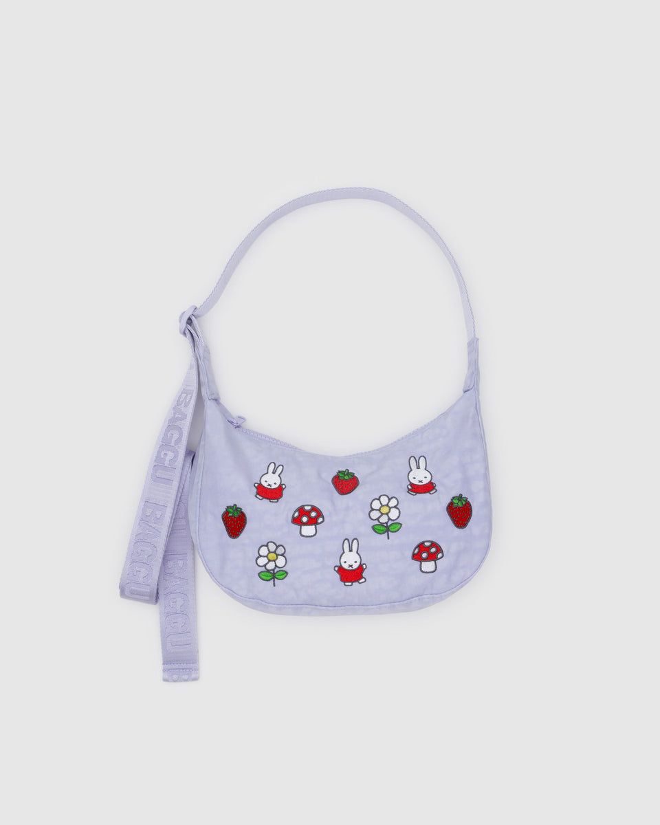BAGGU Products Small Nylon Crescent Bag - Embroidered Miffy