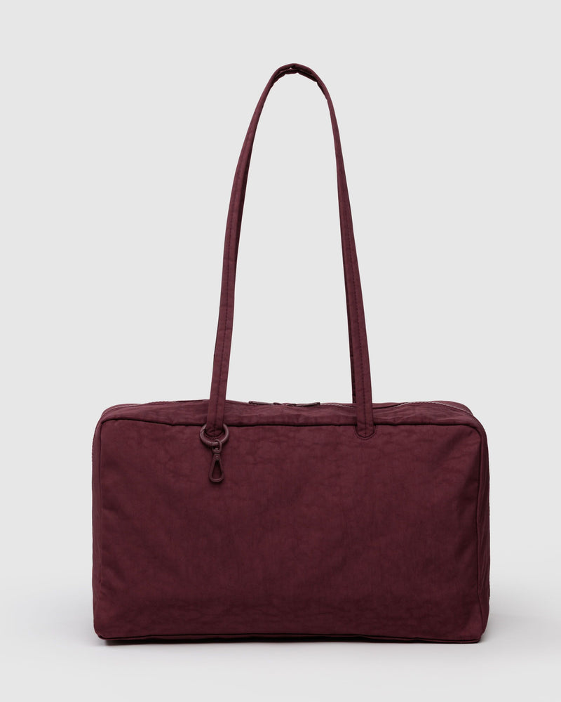 BAGGU  Medium Nylon Bowler Bag - Mahogany