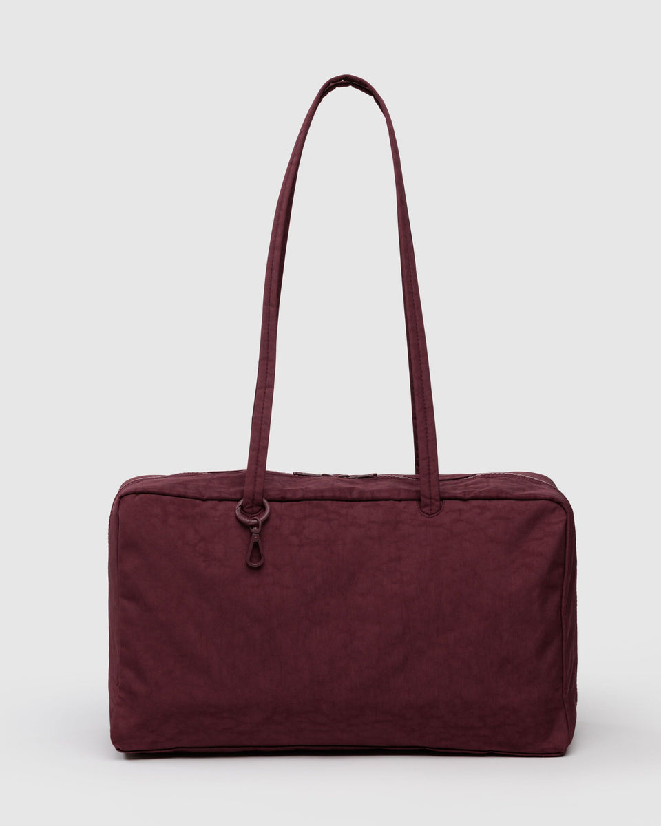 BAGGU Returnly Test Medium Nylon Bowler Bag - Mahogany