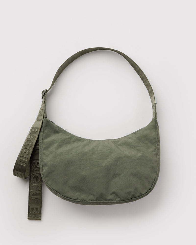 BAGGU  Medium Nylon Crescent Bag - Caper