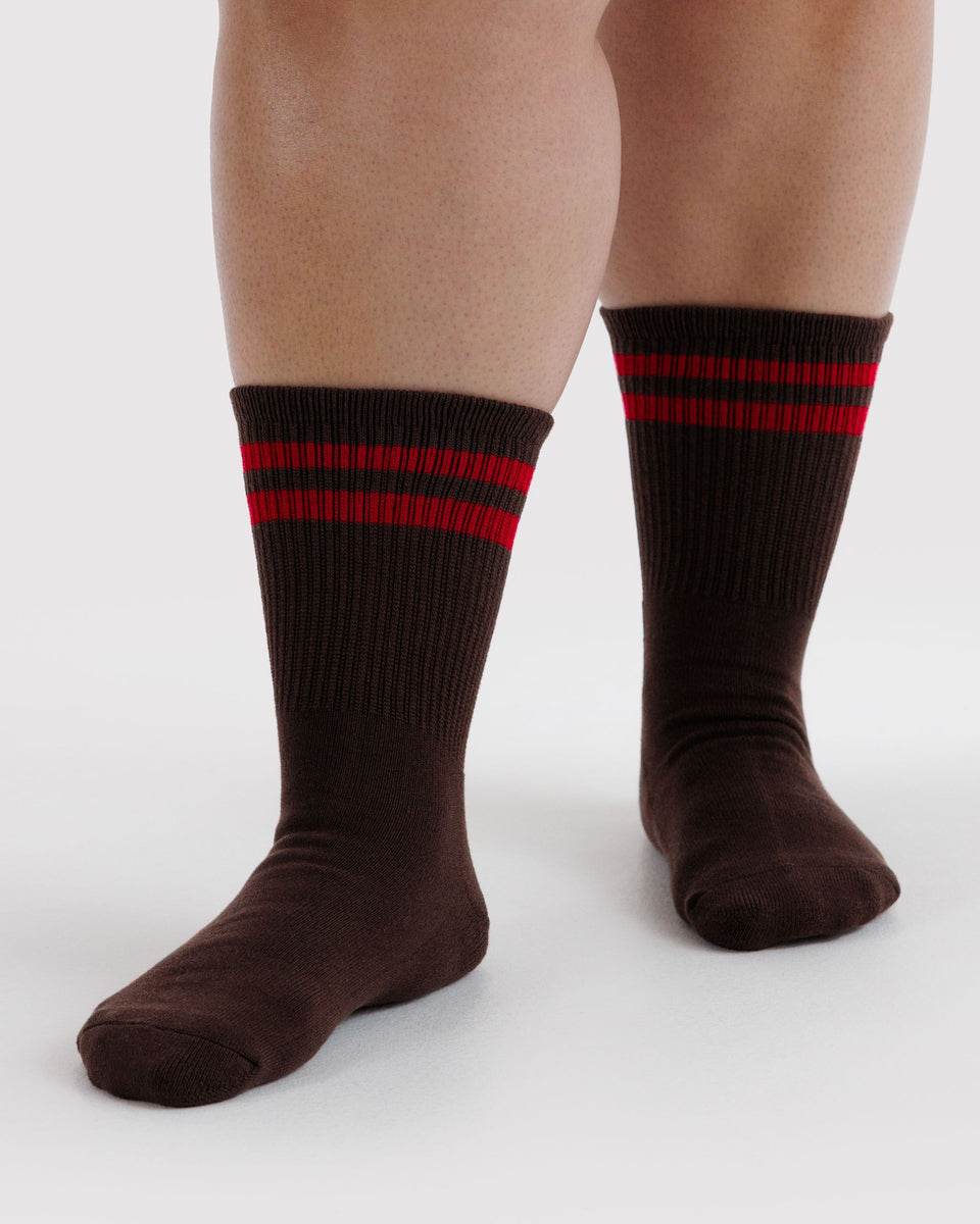 BAGGU Socks - Baggu Functions ONLY Ribbed Sock - Coffee Stripe