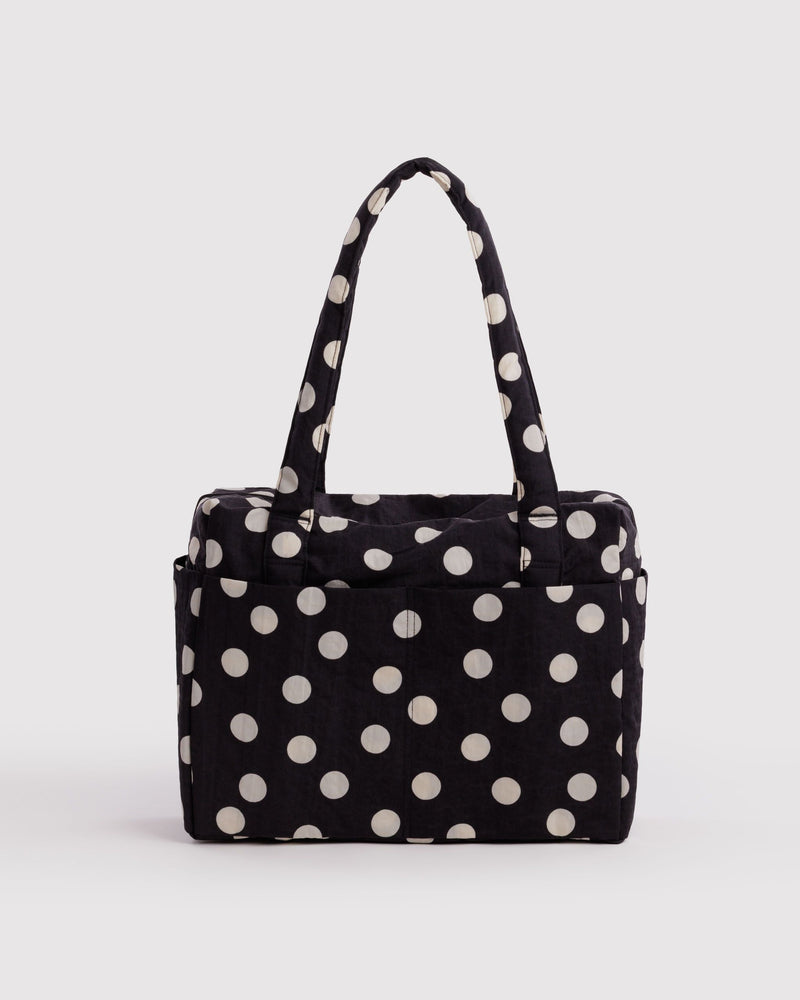 BAGGU  Small Cloud Carry-On - Black and Cream Polka Dot