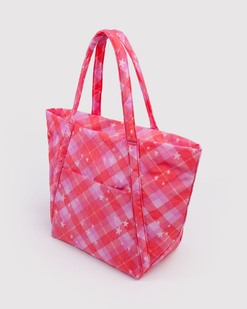 BAGGU  Cloud Bag - Pink Star Plaid