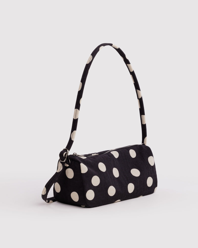BAGGU Black Bags Nylon Loaf Bag - Black and Cream Polka Dot