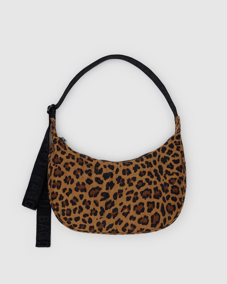 BAGGU Products Medium Nylon Crescent Bag - Leopard