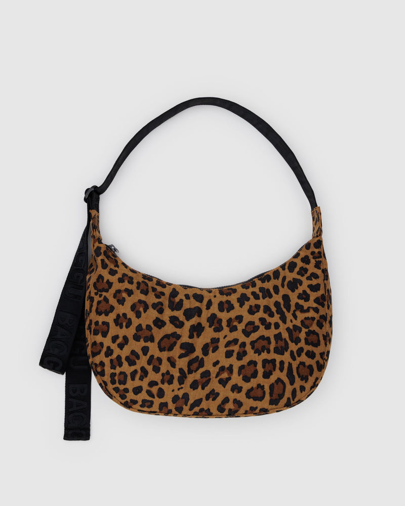 BAGGU Crossbody Bags Medium Nylon Crescent Bag - Leopard