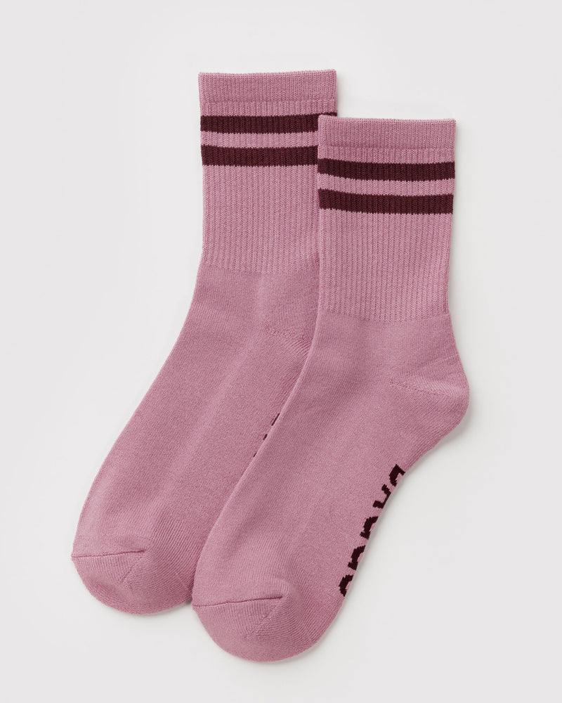 BAGGU  Ribbed Sock - Wild Plum Stripe