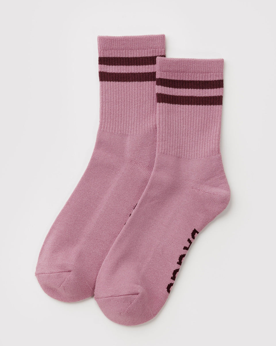 BAGGU Socks - Baggu Functions ONLY Ribbed Sock - Wild Plum Stripe