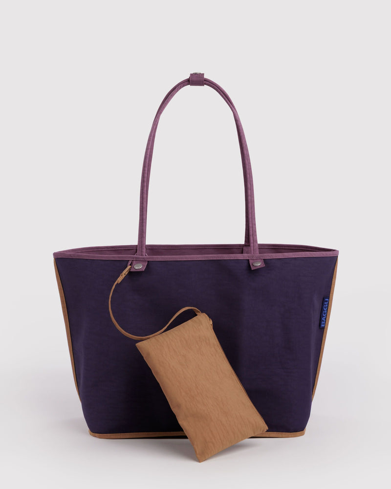 BAGGU  Large Nylon Reversible Tote - Wild Plum Mix