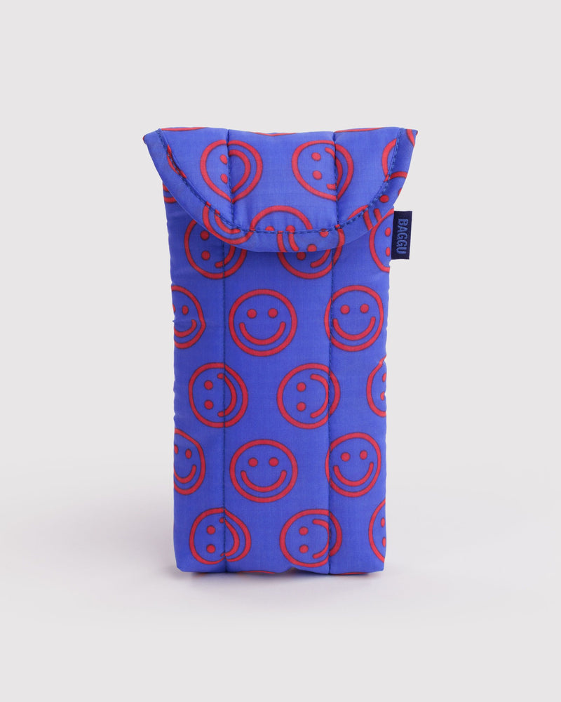 BAGGU Puffy Stuff Puffy Glasses Sleeve - Mini Cobalt Happy