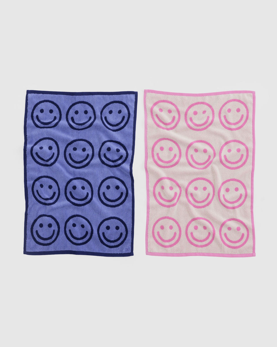 BAGGU Products Hand Towel Set of 2 - Happy Pink Blue