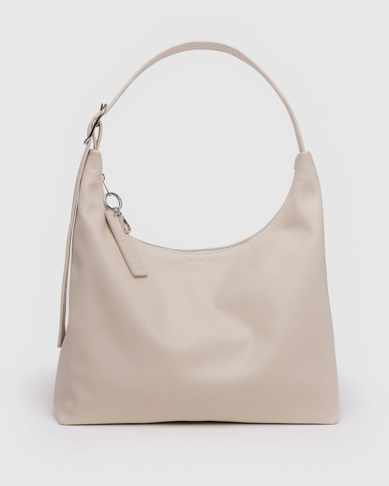 BAGGU  Recycled Leather Shoulder Bag - Stone