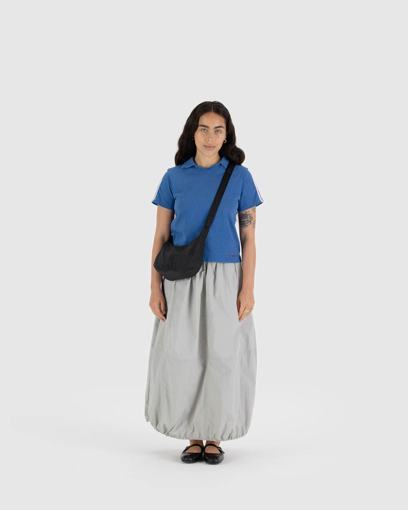 BAGGU  Small Nylon Crescent Bag - Black