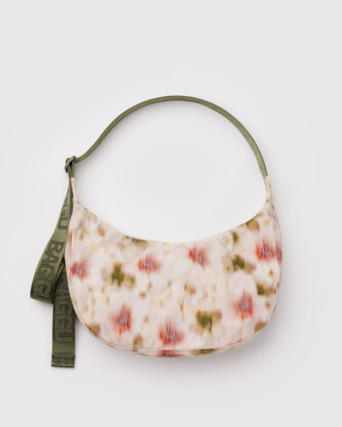 BAGGU New Arrivals Medium Nylon Crescent Bag - Abstract Floral